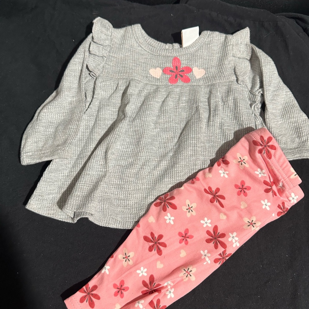 Pink and Gray Floral Set